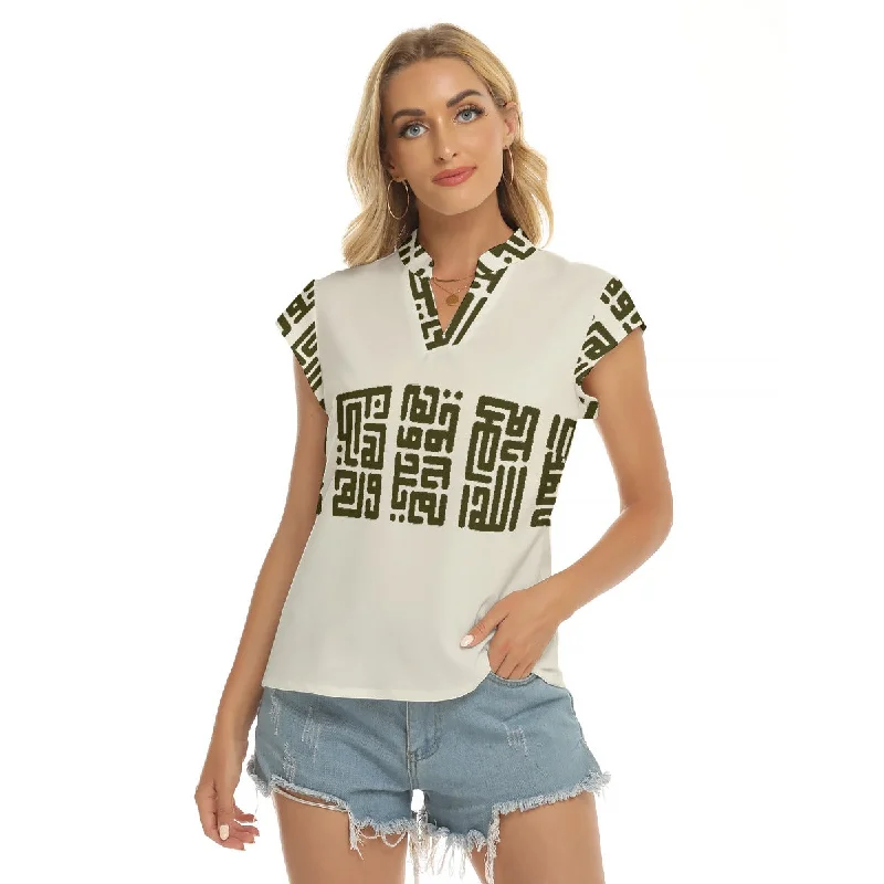 Over the edge |  V-neck Short Sleeve Blouse Side Tie Blouse