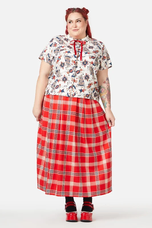 Curve Queen Of Cats Blouse Frilled Cuff Blouse