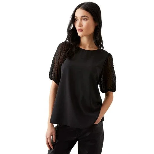 Dorothy Perkins Womens/Ladies Dobby Spotted Chiffon Contrast Sleeves Blouse Everyday Stylish Blouse Dorothy Perkins Womens/Ladies Dobby Spotted Chiffon Contrast Sleeves Blouse Everyday Stylish Blouse