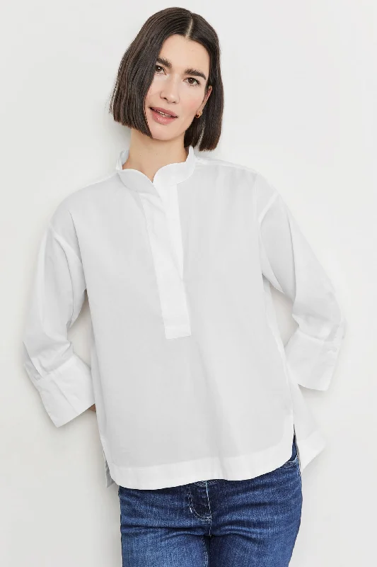 Gerry Weber 965048-66406 White High Neck Blouse Soft Pastel Blouse