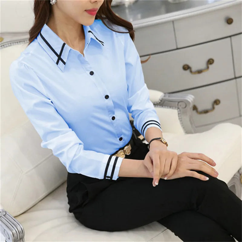 Korean Fashion Women's Long Sleeve Blouse Soft Knit Blouse