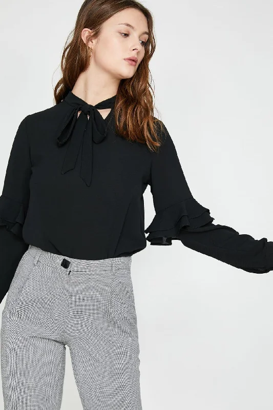 Women Black Blouse Sleeveless Summer Blouse