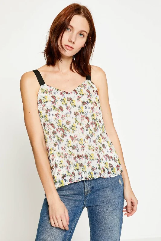 Women Raw White Print Blouse Elegant Silk Blouse