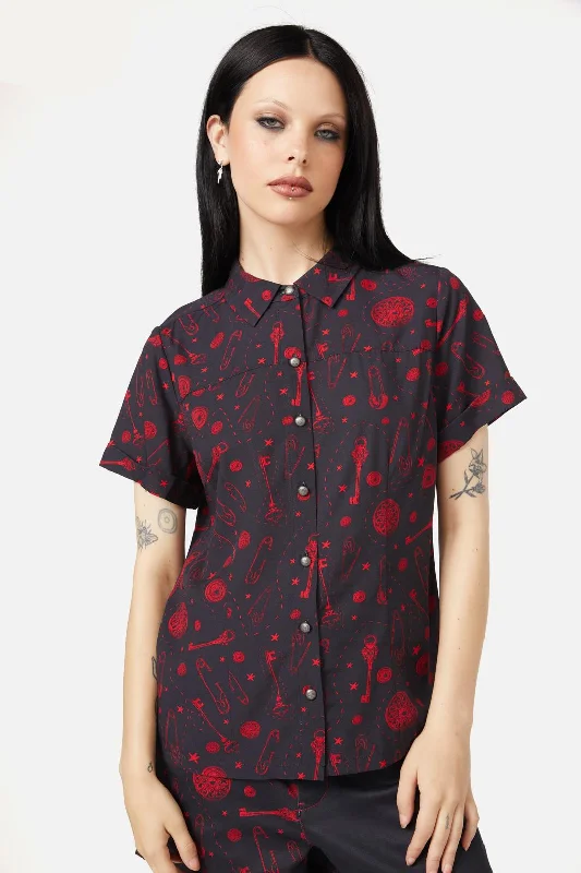 Lock Picker Blouse Side Tie Blouse