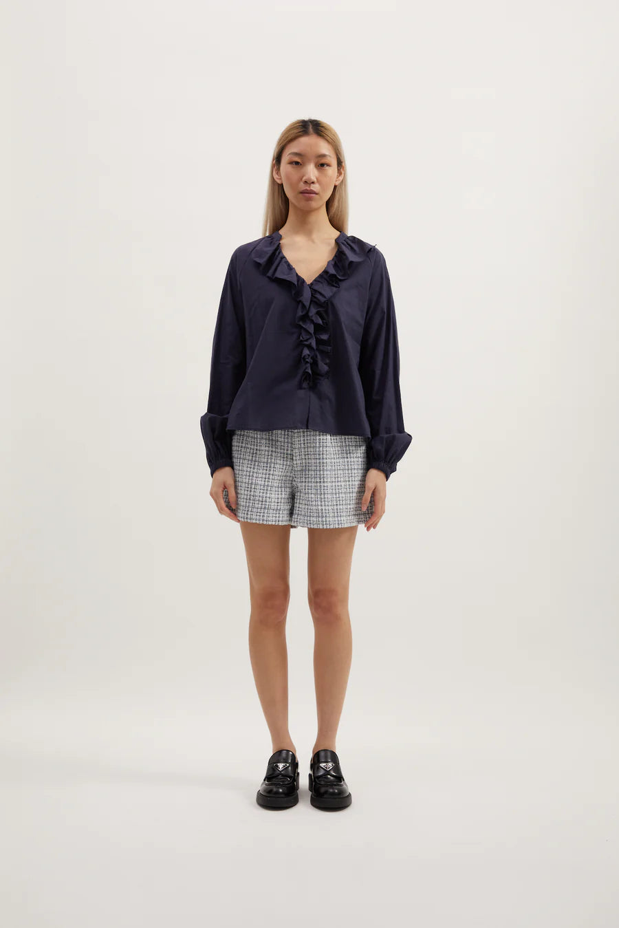 Lucia Blouse Ink Feminine Puff Blouse