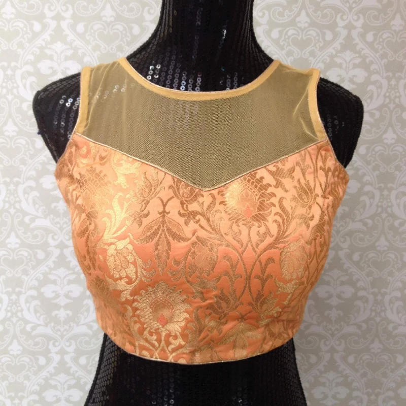 Party Wear Brocade Blouse Sweetheart Neck Blouse