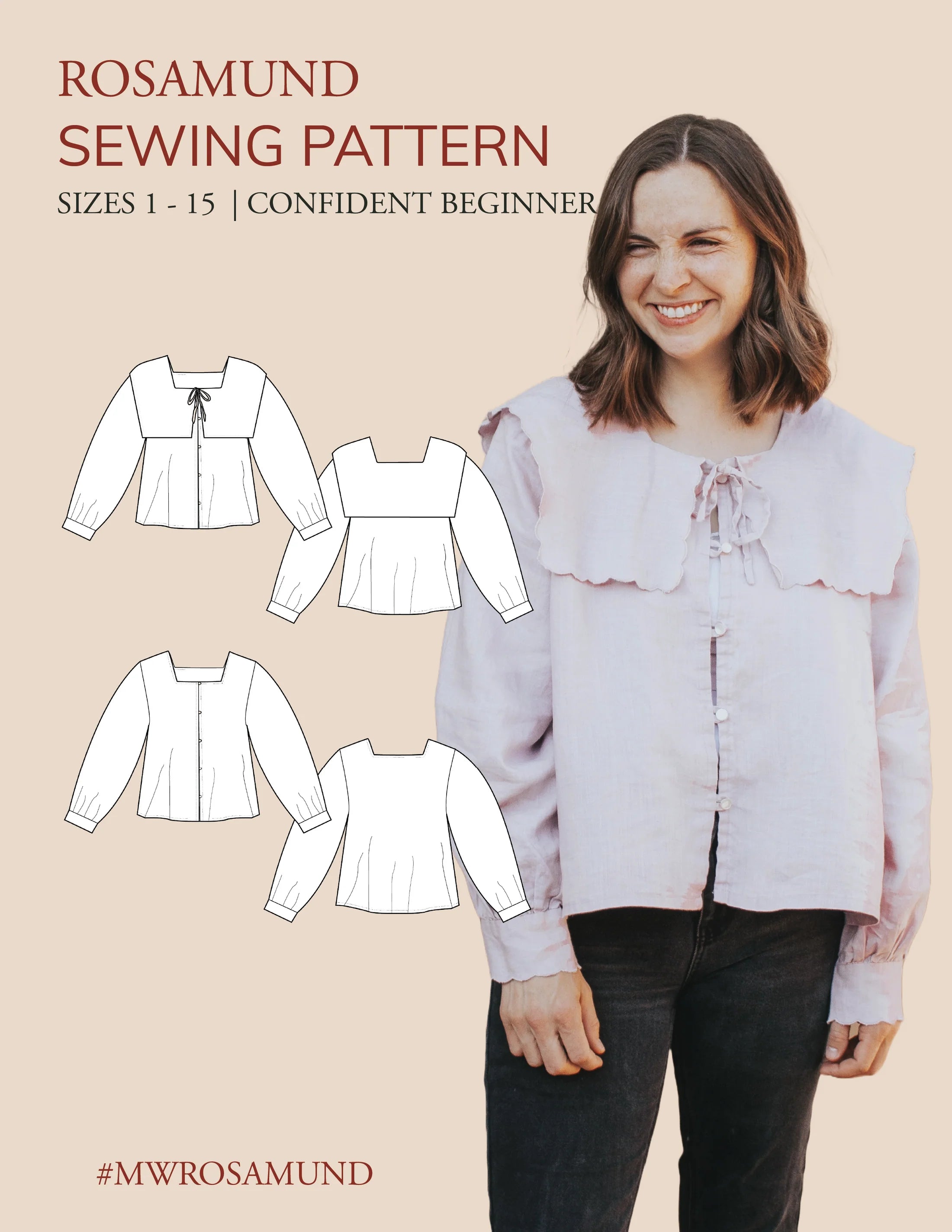 PDF Pattern - Rosamund Blouse | Madswick Wrap Front Blouse