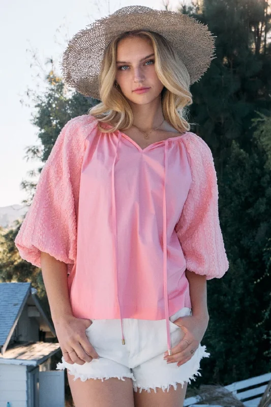Poplin Bubble Sleeve Blouse Modern Oversized Blouse