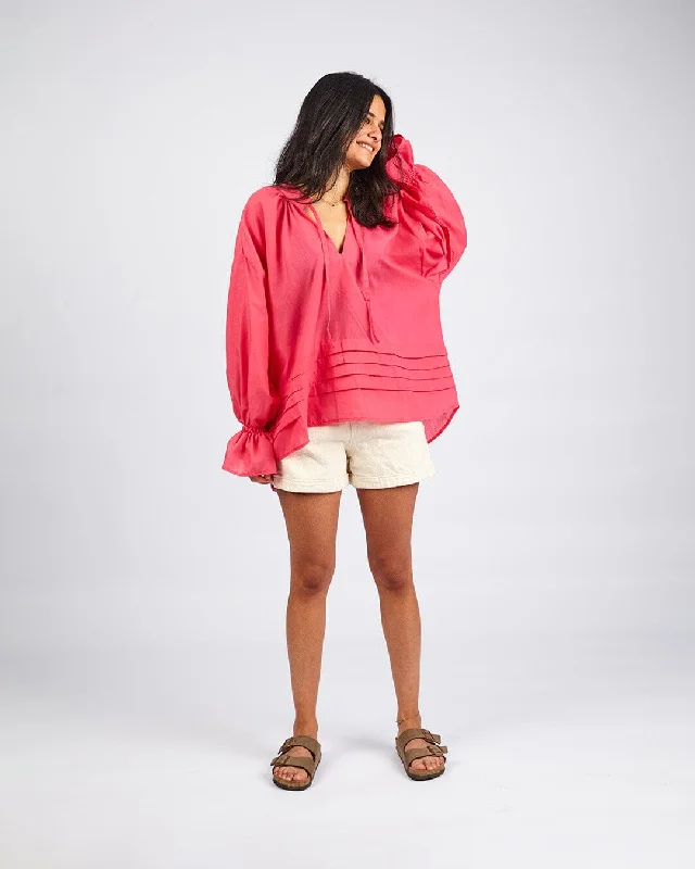 Ruffle Sleeve Blouse - The Makeovr Soft Modal Blouse