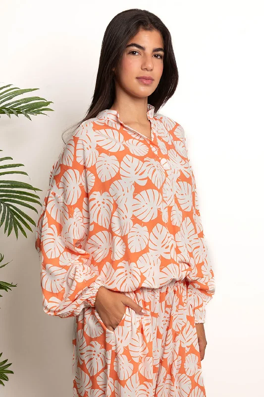 Viscose Leaves Blouse - Zola Wrap Front Blouse