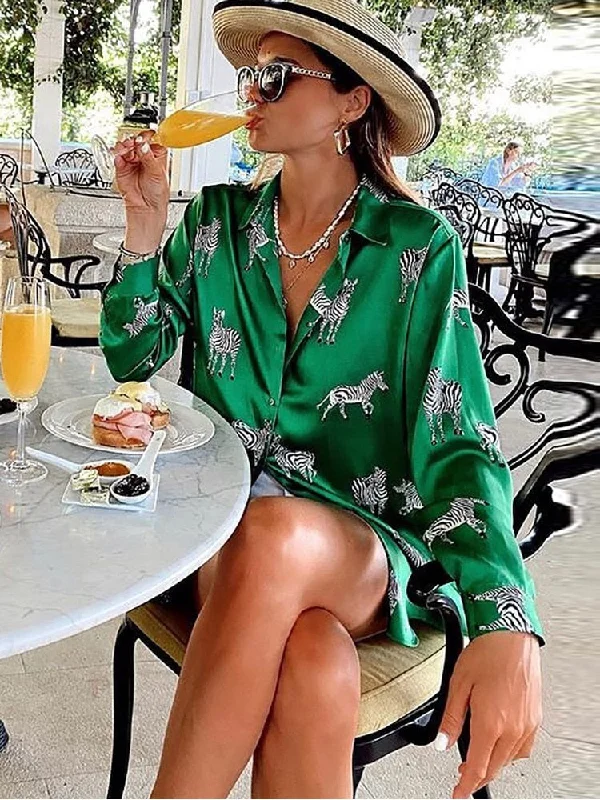 women satin blouse long sleeve zebra print shirts vintage office ladies tops femme chandails fashion blusa de mujer Chandails Puff Sleeve Blouse women satin blouse long sleeve zebra print shirts vintage office ladies tops femme chandails fashion blusa de mujer Chandails Puff Sleeve Blouse