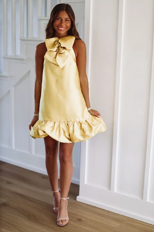 I'm Dazzled Mini Dress - Yellow