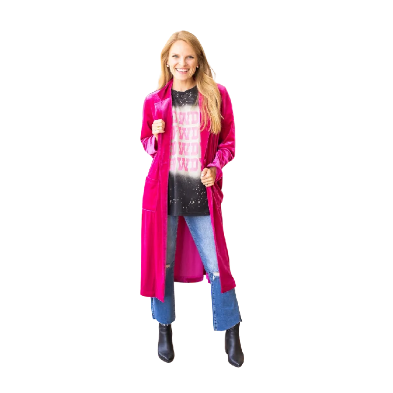 Southern Grace Women's Hard Candy Velvet In Hot Pink Jacket Fleece Jacket Down Jacket Feather Jacket Southern Grace Women's Hard Candy Velvet In Hot Pink Jacket Fleece Jacket Down Jacket Feather Jacket