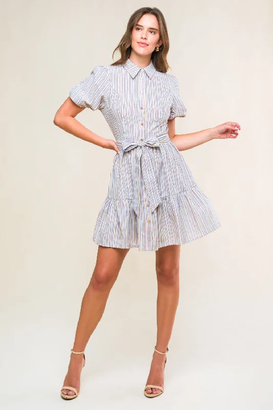 ADORABLE PRESENCE WOVEN MINI DRESS Cozy Ruched Mini Dress