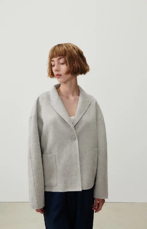 Jacket Dado17ic Polaire-Chine Boat Neck Shawl Collar Notched Collar