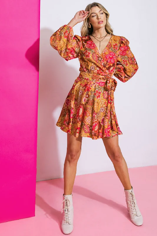 AROUND THE TIME WOVEN MINI DRESS Fashionable Off-Shoulder Mini Dress