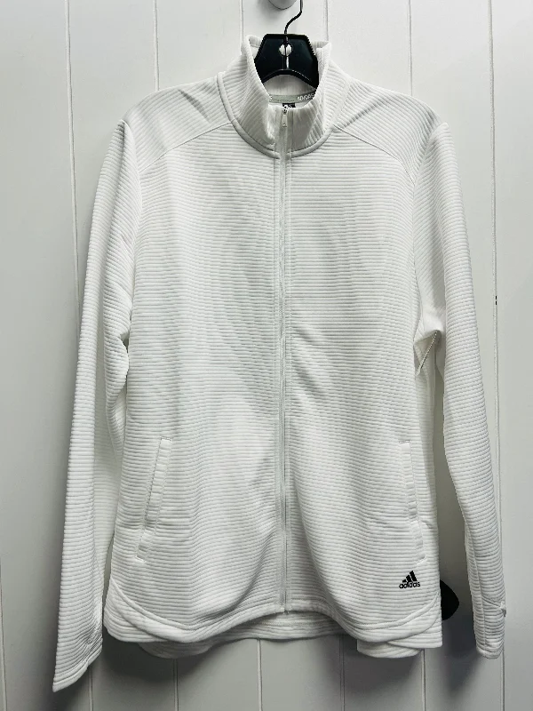 Athletic Jacket By Adidas In White, Size: Xl Wool Jacket Cashmere Jacket Tweed Jacket Athletic Jacket By Adidas In White, Size: Xl Wool Jacket Cashmere Jacket Tweed Jacket
