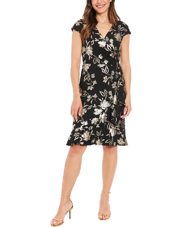London Times Cap Sleeve Mini Dress Trendy Floral Mini Dress