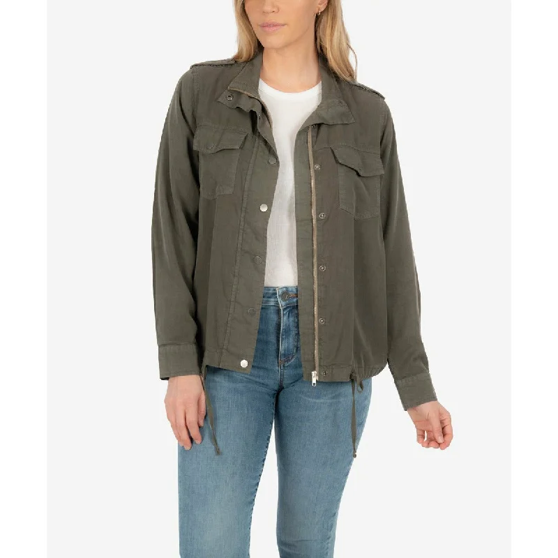 Bri Drawstring Utility Jacket Ribbed Jacket Pleated Jacket Ruffled Jacket
