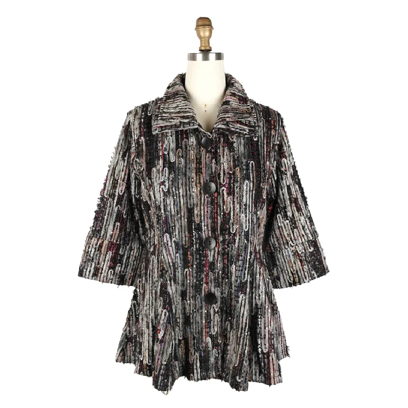 Damee Sequined Chenille Jacket on Mesh in Brown/Multi - 4926-BRN Nylon Fabric Polyester Fabric Spandex Fabric Damee Sequined Chenille Jacket on Mesh in Brown/Multi - 4926-BRN Nylon Fabric Polyester Fabric Spandex Fabric