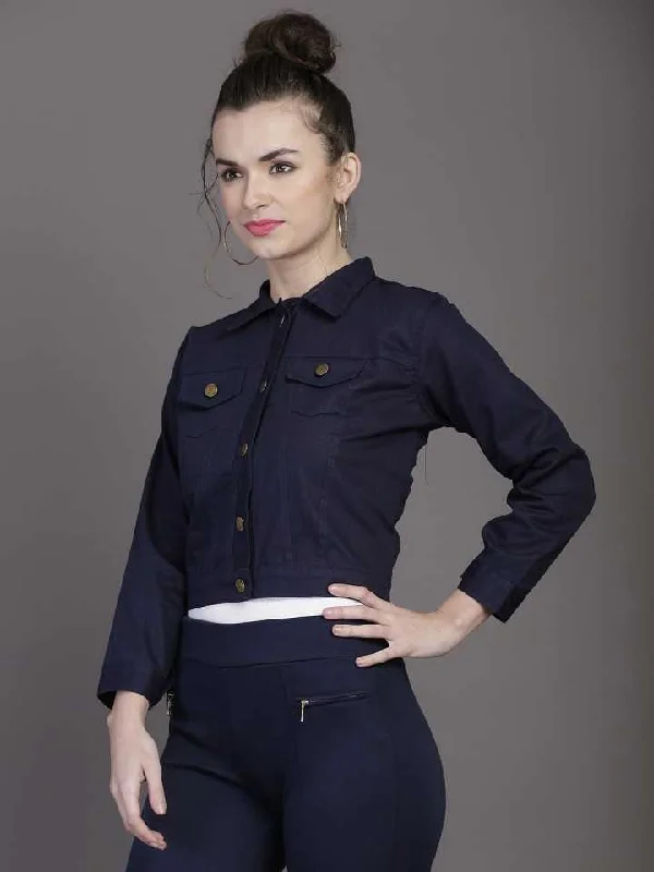 TANDUL  Full Sleeve Solid Women Jacket Jersey Jacket Tulle Jacket Batik Jacket