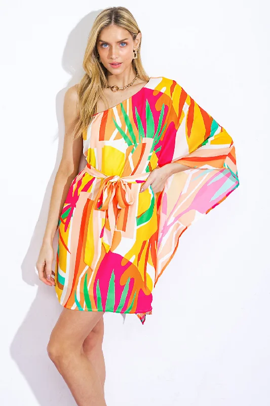EASY WAY OUT WOVEN KAFTAN MINI DRESS Cozy A-Line Mini Dress