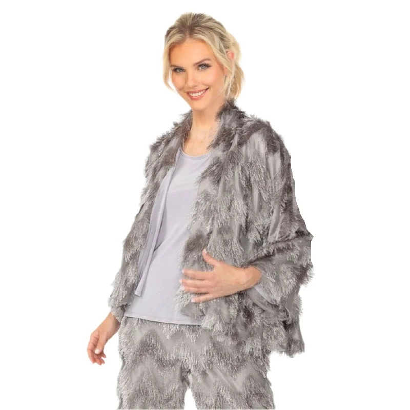 IC Collection Fringe Jacket With Tank in Grey - 6966J Tailored Jacket Straight Jacket A-Line Jacket IC Collection Fringe Jacket With Tank in Grey - 6966J Tailored Jacket Straight Jacket A-Line Jacket
