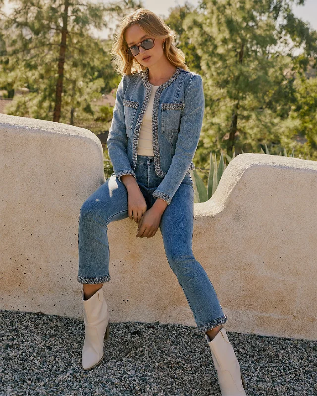 Farrow Braided Denim Tailored Jacket Tailored Jacket Straight Jacket A-Line Jacket