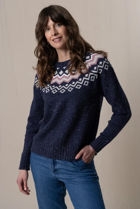 Fitz Cotton Winter Jumper in Navy