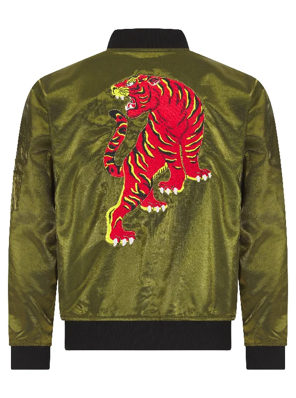 Soot and Ty Forest King Fil Lumiere Reversible Tiger Sukajan Bomber Jacket Nylon Jacket Polyester Jacket Spandex Jacket Soot and Ty Forest King Fil Lumiere Reversible Tiger Sukajan Bomber Jacket Nylon Jacket Polyester Jacket Spandex Jacket