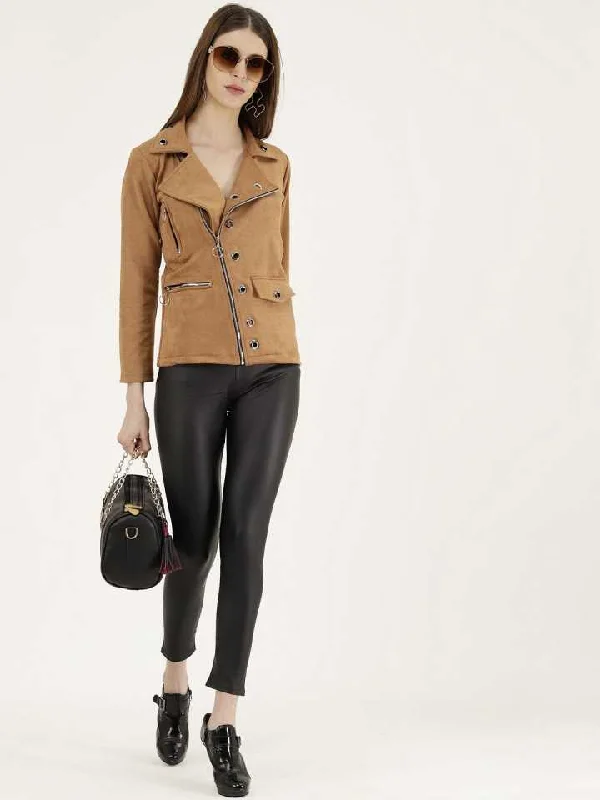 Full Sleeve Solid Women Casual Jacket Insulated Jacket Fitted Jacket Loose Jacket