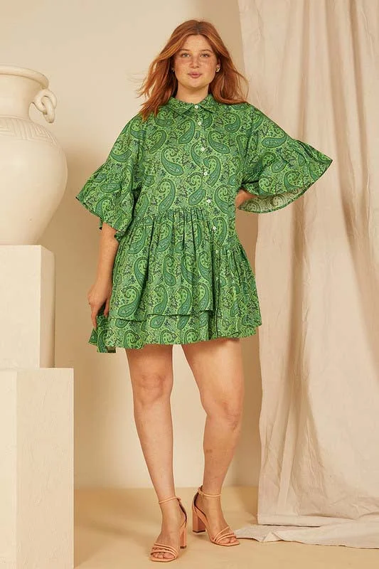 Genoa Mini Dress - Paisley Stylish Floral Print Mini Dress