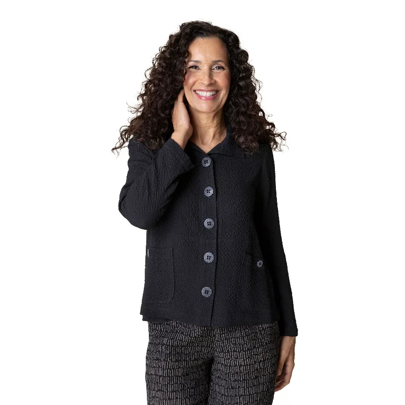 Habitat Crinkle Crepe Short Swing Jacket in Black - 21312-BLK Mesh Jacket Canvas Jacket Denim Jacket Habitat Crinkle Crepe Short Swing Jacket in Black - 21312-BLK Mesh Jacket Canvas Jacket Denim Jacket