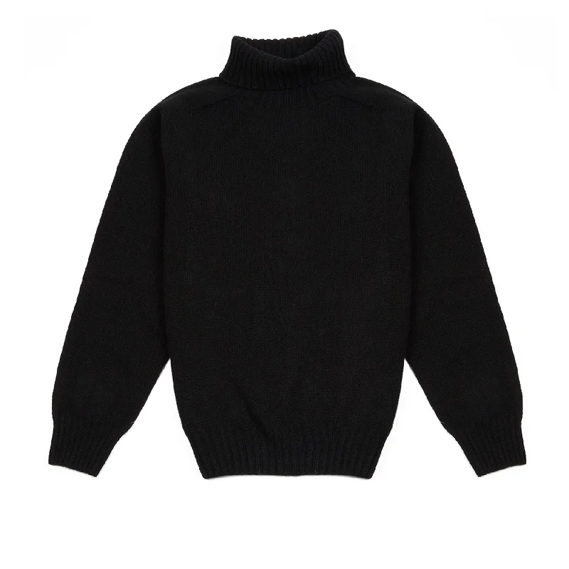 Harley Women's Superfine Lambswool Roll Neck Jumper in Black