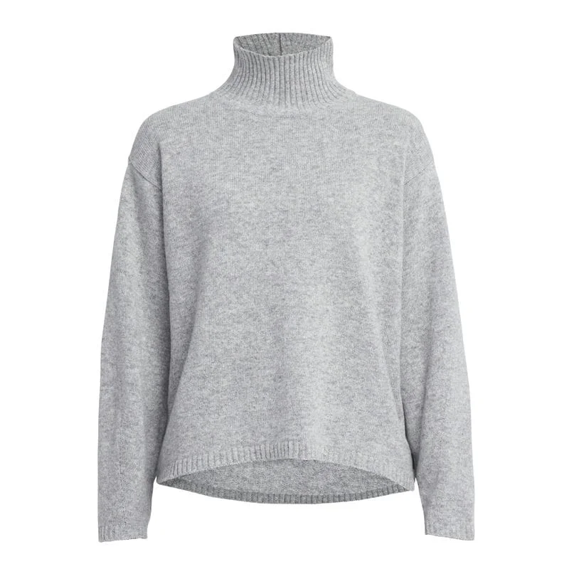 Holebrook Veronika Ladies Turtleneck Jumper - Grey Melange