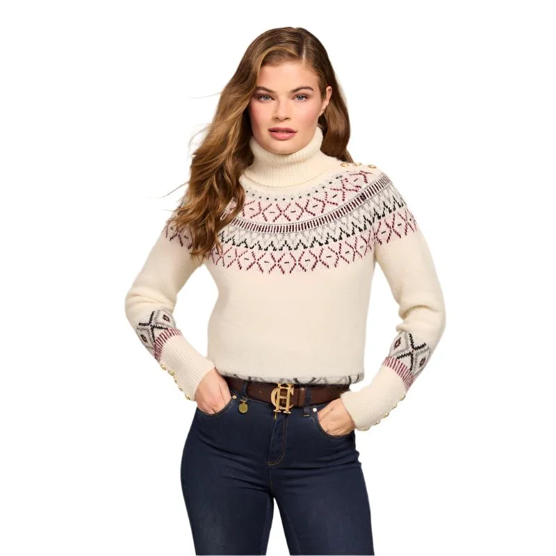 Holland Cooper Fairisle Knit Ladies Alpaca Mix Jumper - Cream