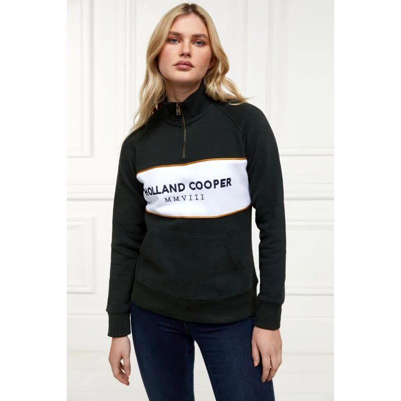 Holland Cooper Sporting Heritage Zip Henley Ladies Jumper - Racing Green