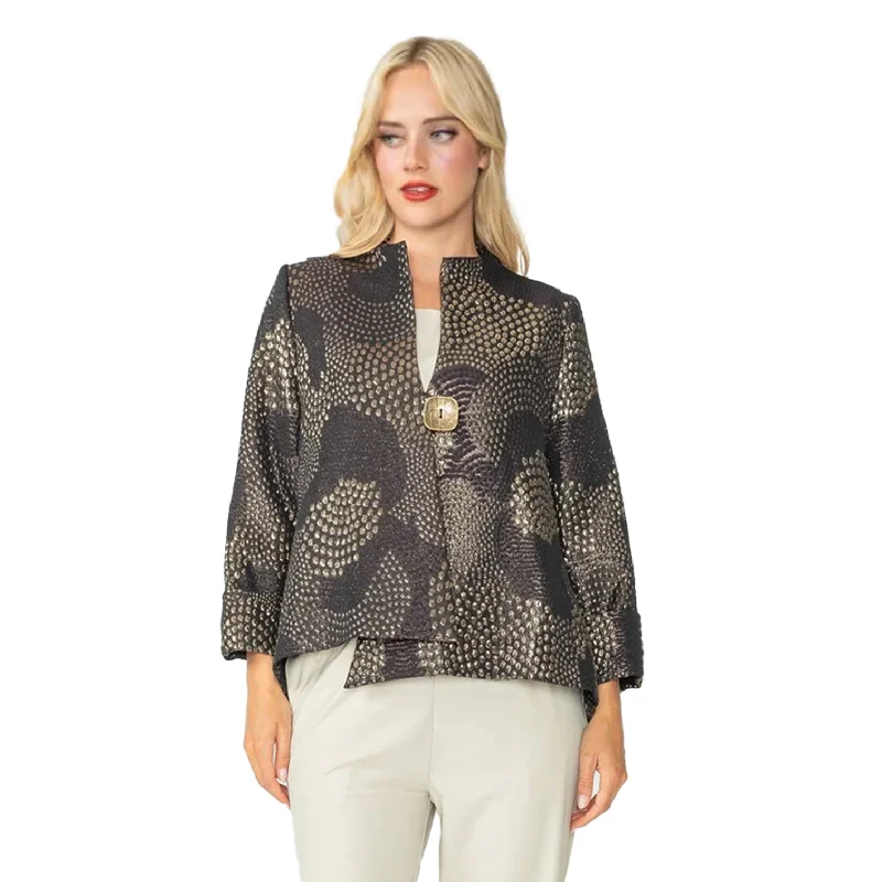 IC Collection Metallic Jacquard Asymmetric Jacket - 6706J Rayon Fabric Velvet Fabric Corduroy Fabric IC Collection Metallic Jacquard Asymmetric Jacket - 6706J Rayon Fabric Velvet Fabric Corduroy Fabric