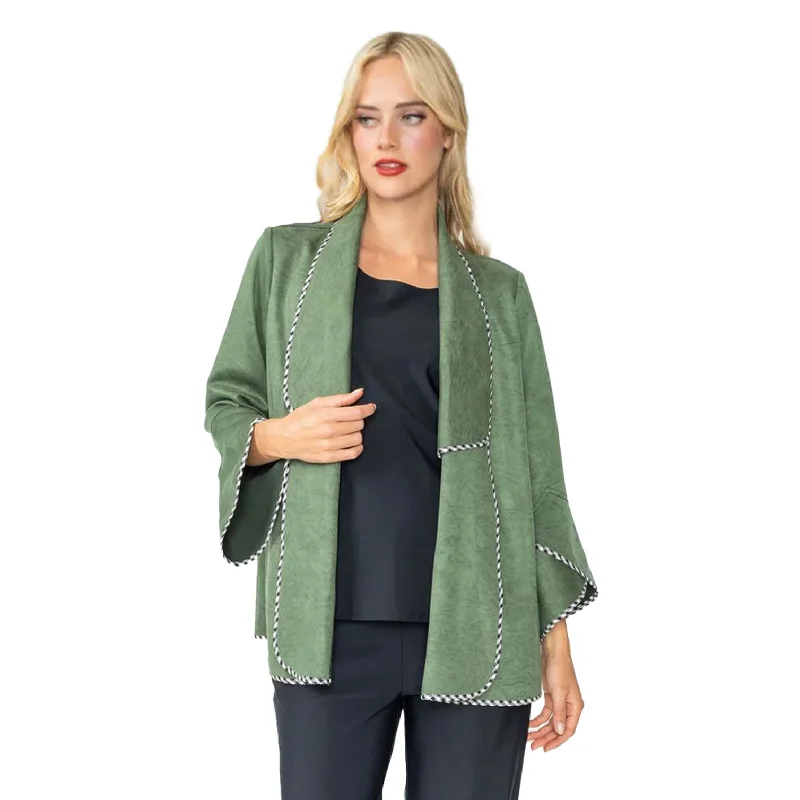IC Collection Faux Suede Relaxed Open Front Jacket in Green - 6916J - Sizes XL & XXL Nylon Jacket Polyester Jacket Spandex Jacket IC Collection Faux Suede Relaxed Open Front Jacket in Green - 6916J - Sizes XL & XXL Nylon Jacket Polyester Jacket Spandex Jacket