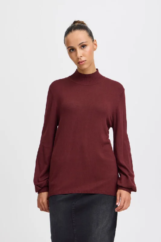 Ichi Mafa Turtle Neck Jumper-Port Royale-20107646