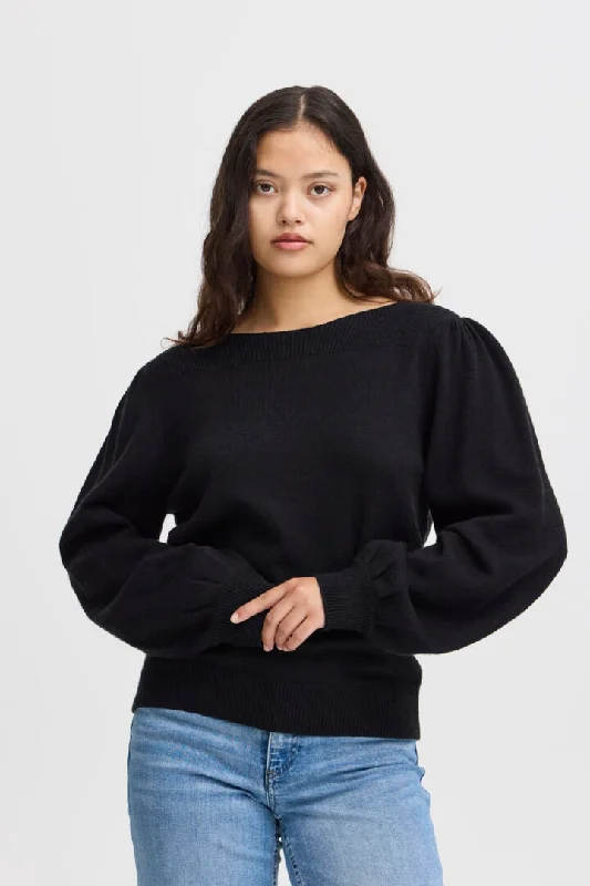 Ichi Virelle Jumper-Black-20121631