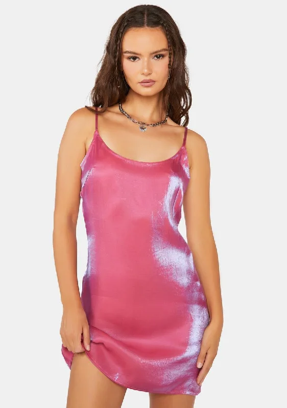 Iridescent Cami Mini Dress Casual High-Waist Mini Dress