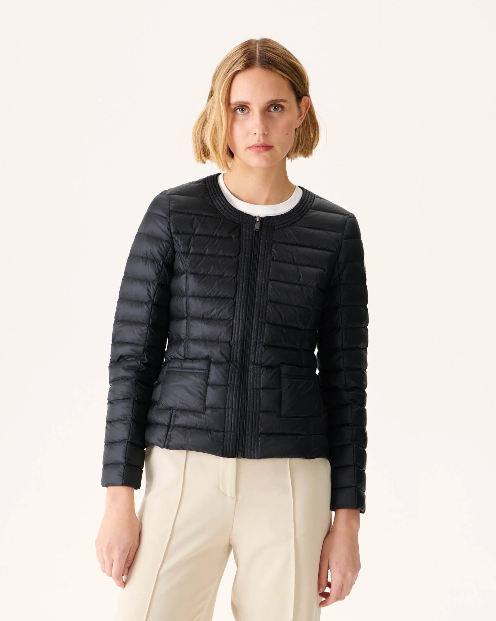 Jacket Dou Black Front Pockets Side Pockets Patch Pockets