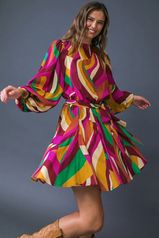 KEEP ON MOVING WOVEN MINI DRESS Comfortable Ruffle Mini Dress