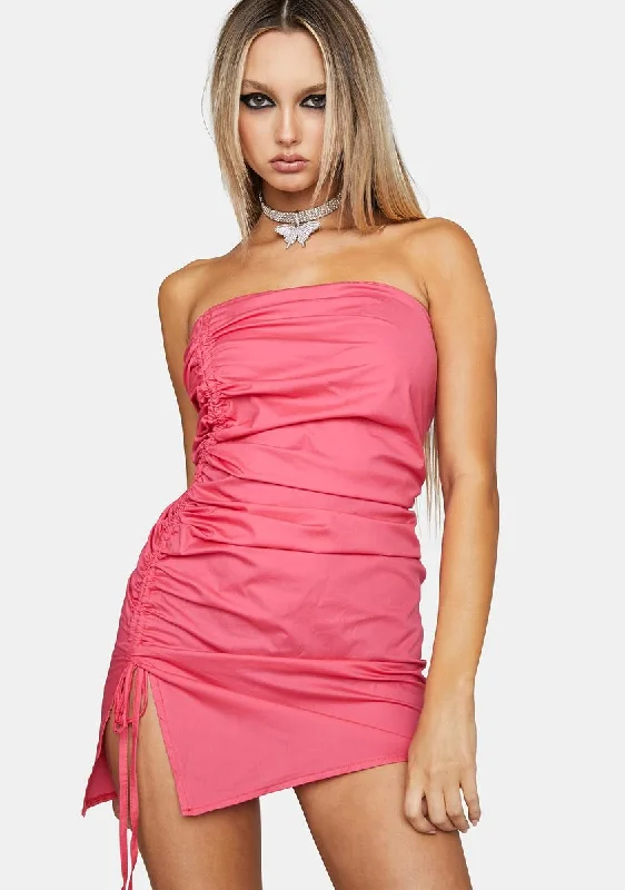 Kiss Only You Ruched Mini Dress Elegant Vintage Mini Dress