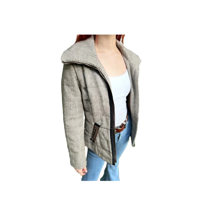 Montana Co Women's Western Puffer Tuped Jacket Faux Fur Jacket Real Fur Jacket Shearling Jacket