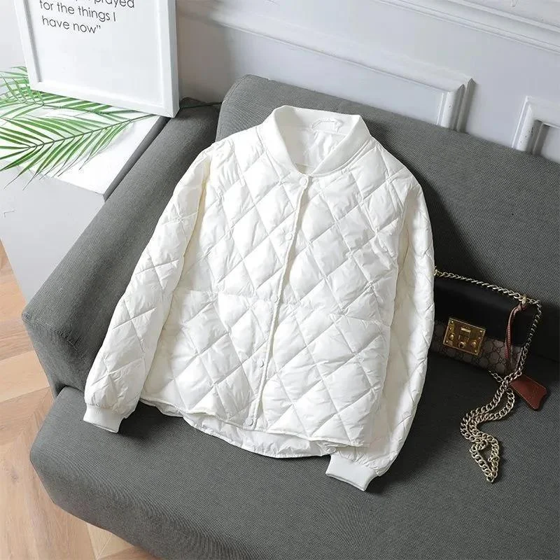 Lightweight Cotton-Padded Women's Short Down Baseball Jacket Jacket Blazer Coat