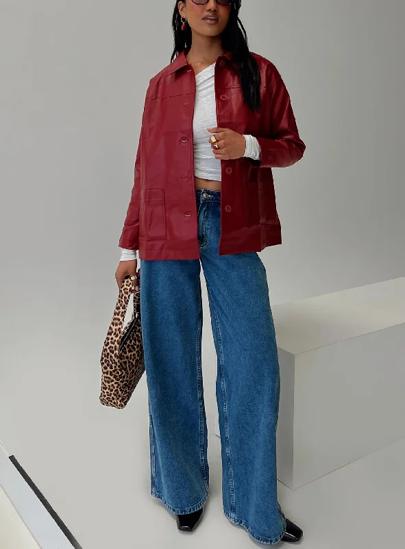 Lipa Jacket Red Collared Jacket Crew Neck Jacket Turtle Neck Jacket