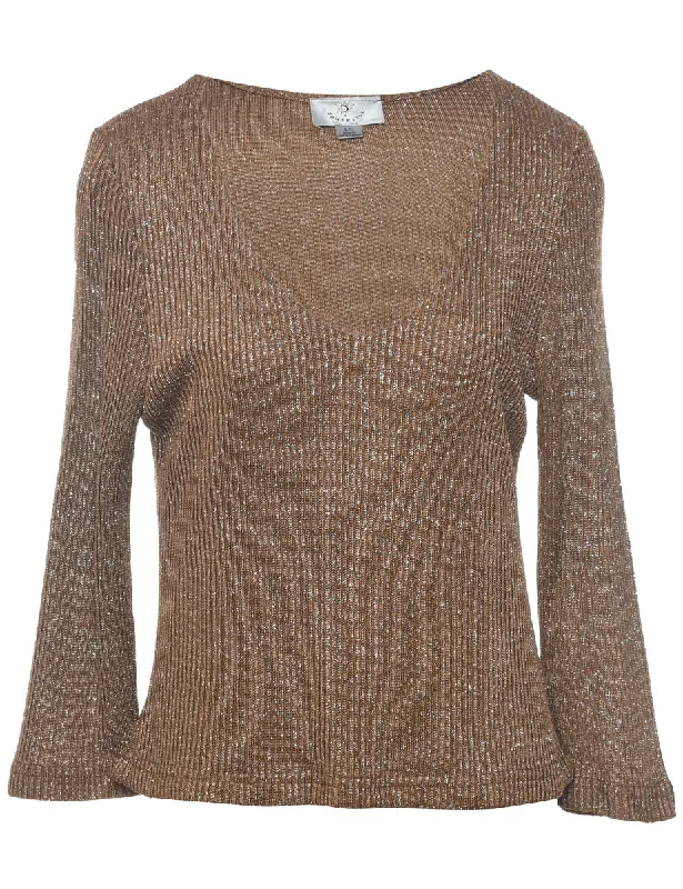 Lurex Thread Pattern Jumper - L