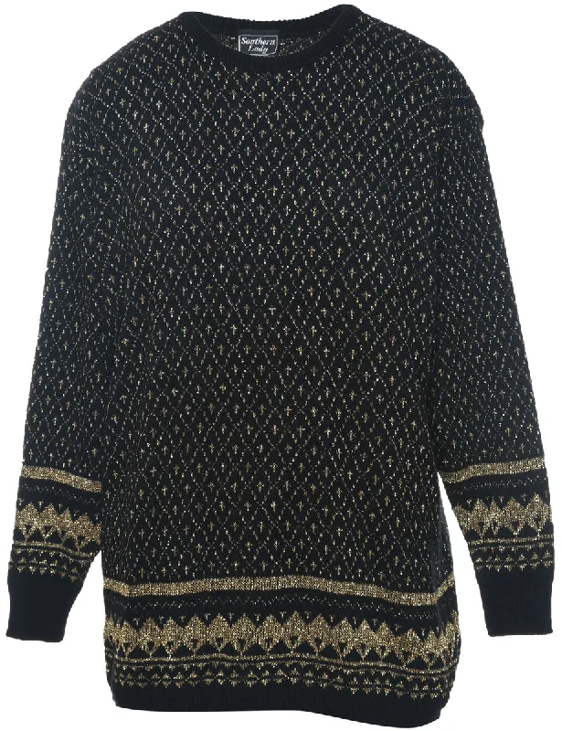 Lurex Thread Pattern Jumper - M